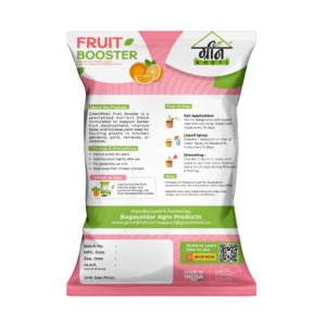 GreenKheti Fruit Booster Organic Fruit Fertilizer Back Label 900g approx 1kg
