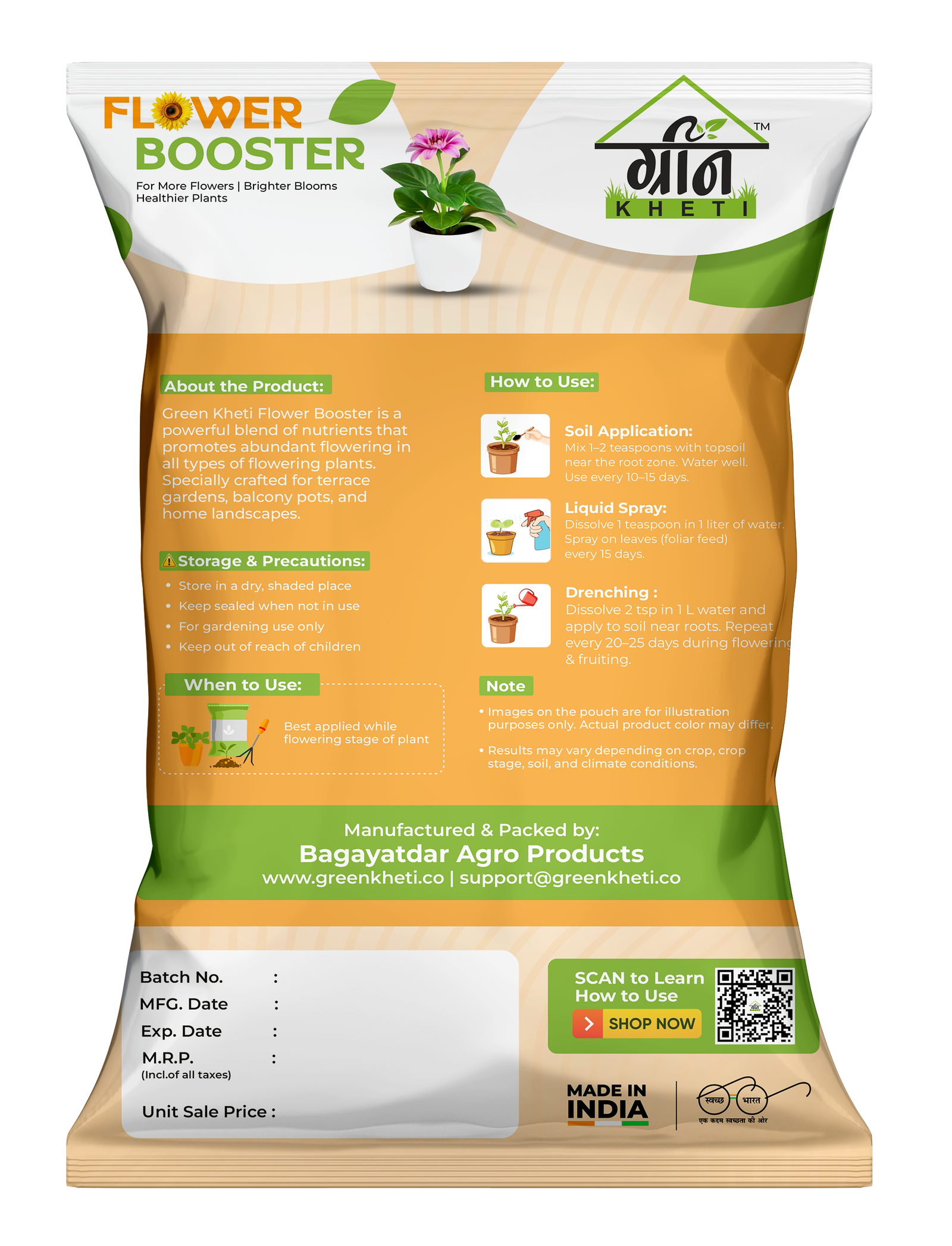 GreenKheti Flower Booster Back Side