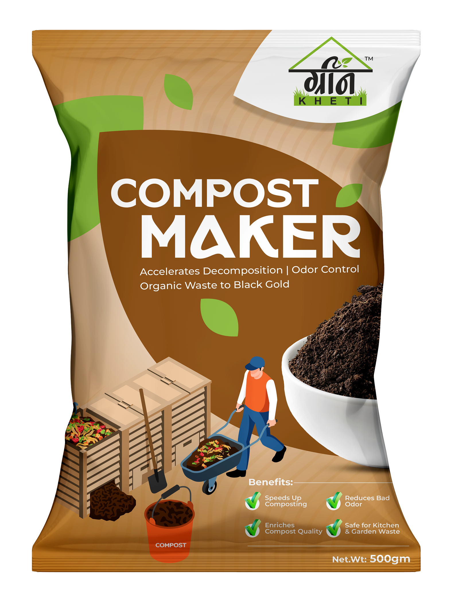 GreenKheti Compost Maker Powder Front Pouch