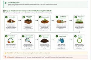 How to improve soil fertility naturally using compost, mulch, cover crops, biofertilizers, organic matter, and beneficial soil microorganisms.